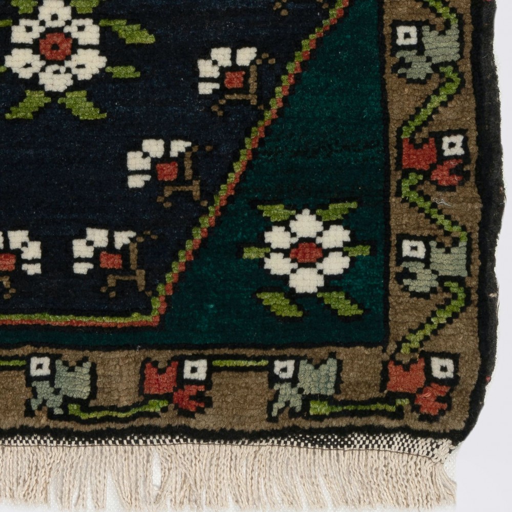 Vintage Handmade Accent Rug, Turkish Door Mat, Traditional Cushion Cover or Seat Cover