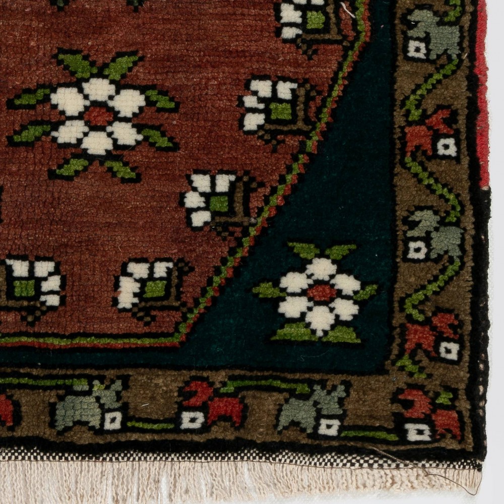 Handmade Central Anatolian Village Accent Rug, Vintage Door Mat, Bath Mat