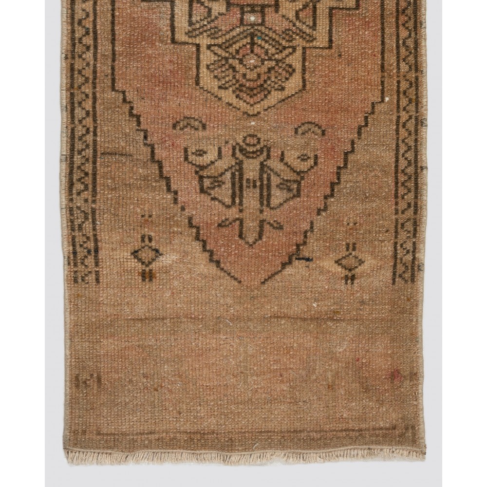 Hand-Knotted Wool Door Mat. Vintage Accent Rug. Turkish Seat Cover Hand-Knotted Wool Door Mat. Vintage Accent Rug. Turkish Seat Cover