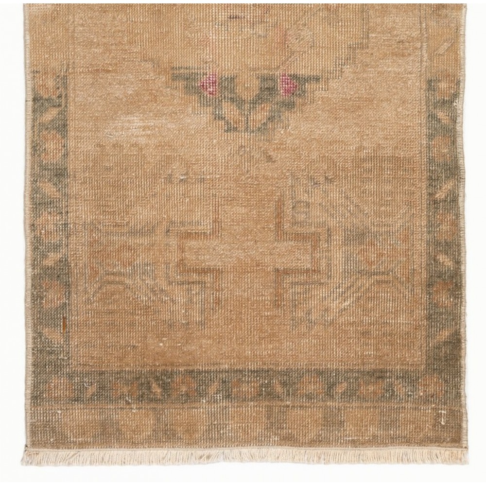 Small Hand-Knotted Wool Carpet. Vintage Anatolian Accent Rug
