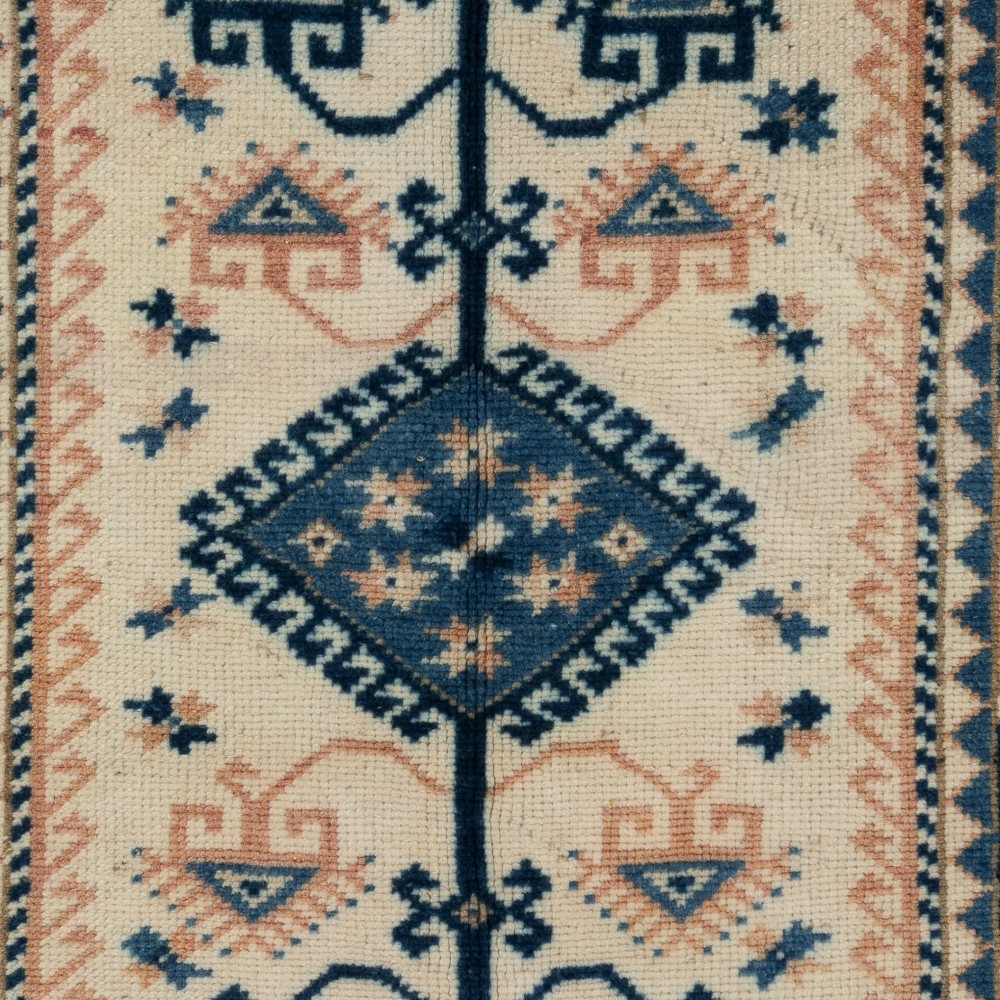 Fine Hand-Knotted Vintage Turkish Accent Rug, 100% Wool Fine Hand-Knotted Vintage Turkish Accent Rug, 100% Wool