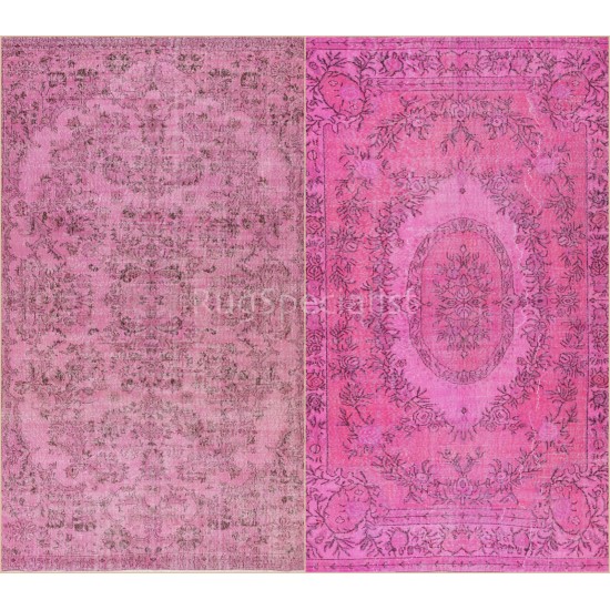 2' 4" x 23' 11" CUSTOM Handmade Patchwork Runner Rug in Shades of Pink