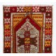 Vintage Tribal Hand-knotted Wool Turkish Runner Rug in Red