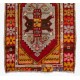 Vintage Tribal Hand-knotted Wool Turkish Runner Rug in Red