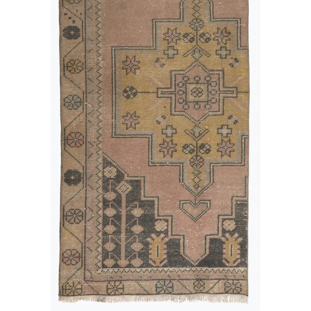 Vintage Runner Rug for Kitchen. Hallway Rug. Hanknotted Corridor Rug. Turkish Stair Rug