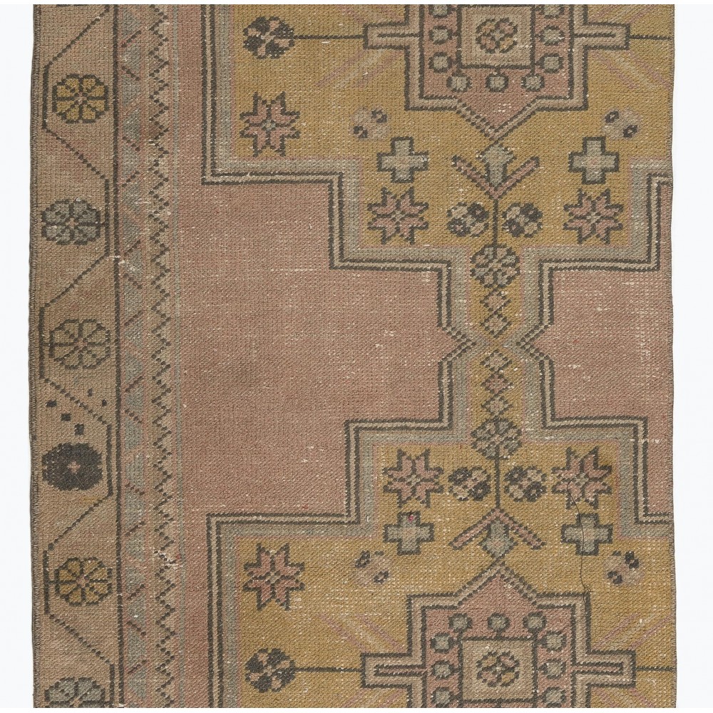 Mid-Century Hand-Knotted Runner Rug. Vintage Turkish Carpet