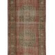 Vintage Hand-Knotted Turkish Runner Rug in Faded Red, Blue and Stone