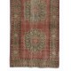 Vintage Hand-Knotted Turkish Runner Rug in Faded Red, Blue and Stone