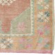 Vintage Hand-knotted Turkish Accent Rug in Soft Colors with Soft Wool Pile