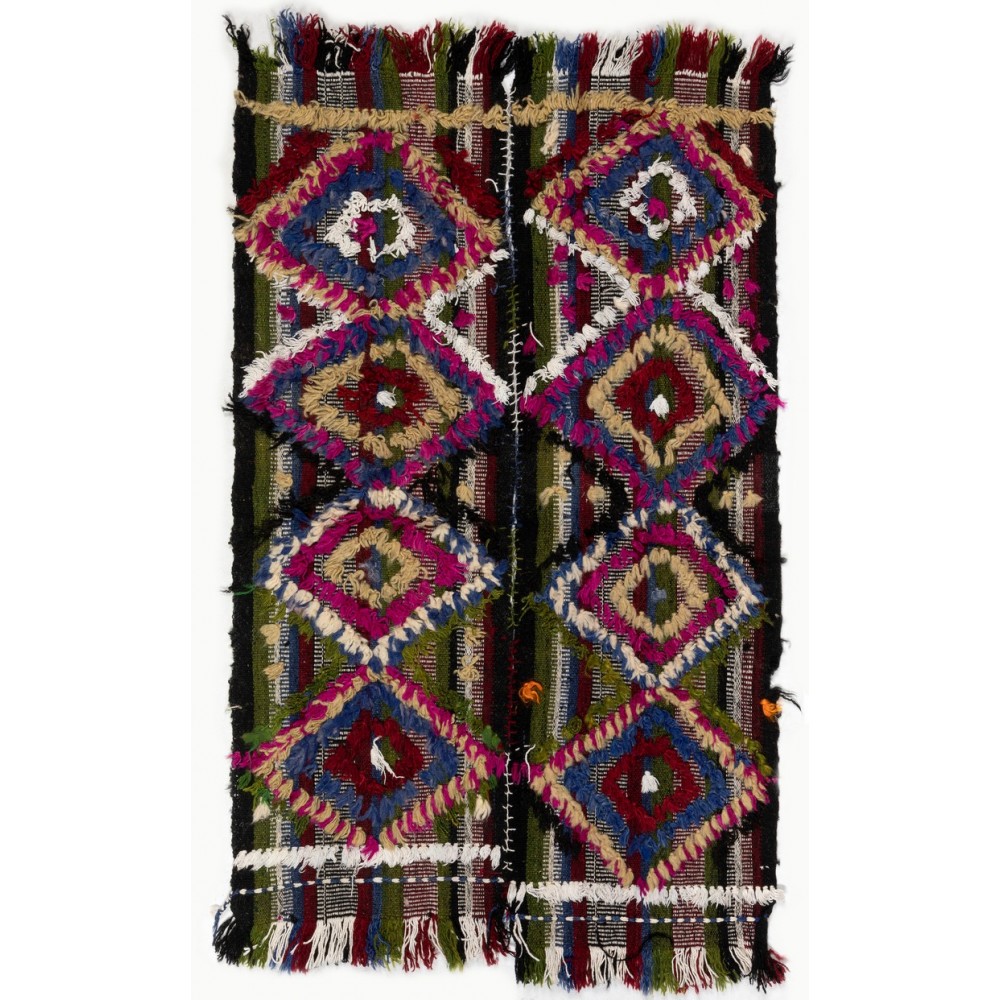 Colorful Vintage Handmade Central Anatolian Kilim, Wall Hanging