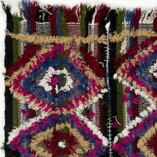 Vintage Handwoven Central Anatolian Kilim, Colorful Geometric Flatweave Wall Hanging