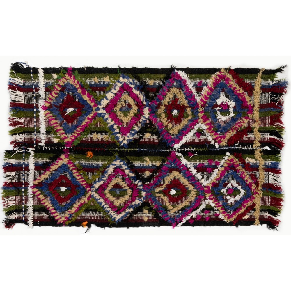Colorful Vintage Handmade Central Anatolian Kilim, Wall Hanging