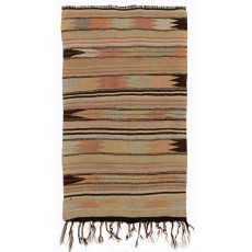  Hand-woven Vintage Striped Anatolian Kilim Rug (Flat-weave), 100% Wool