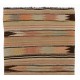  Hand-woven Vintage Striped Anatolian Kilim Rug (Flat-weave), 100% Wool