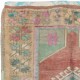 Vintage Turkish Scatter Rug in Soft Red, Green, Pink, Purple Colors