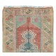 Vintage Turkish Scatter Rug in Soft Red, Green, Pink and Purple Vintage Turkish Scatter Rug in Soft Red, Green, Pink and Purple