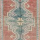 Vintage Turkish Scatter Rug in Soft Red, Green, Pink, Purple Colors