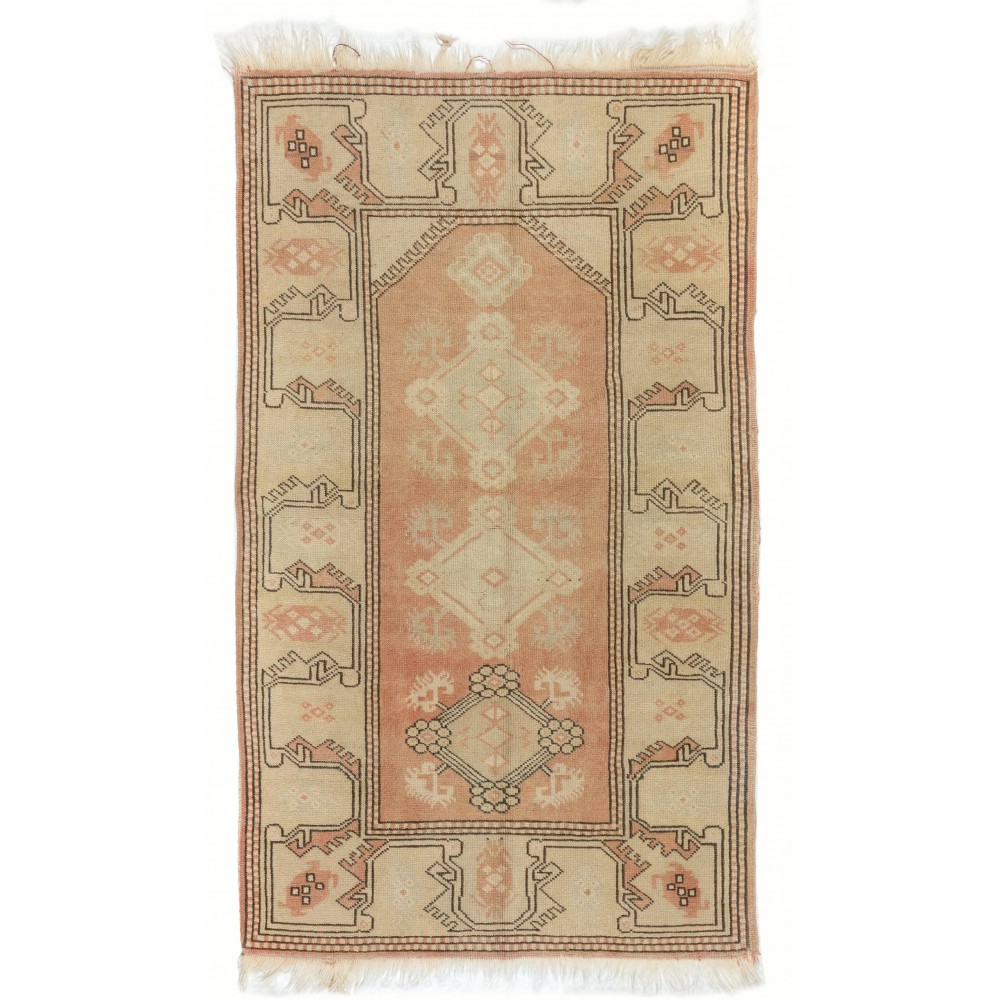 Vintage Milas Melas Rug, 100% Wool, Handmade Door Mat, Turkish Bath Mat
