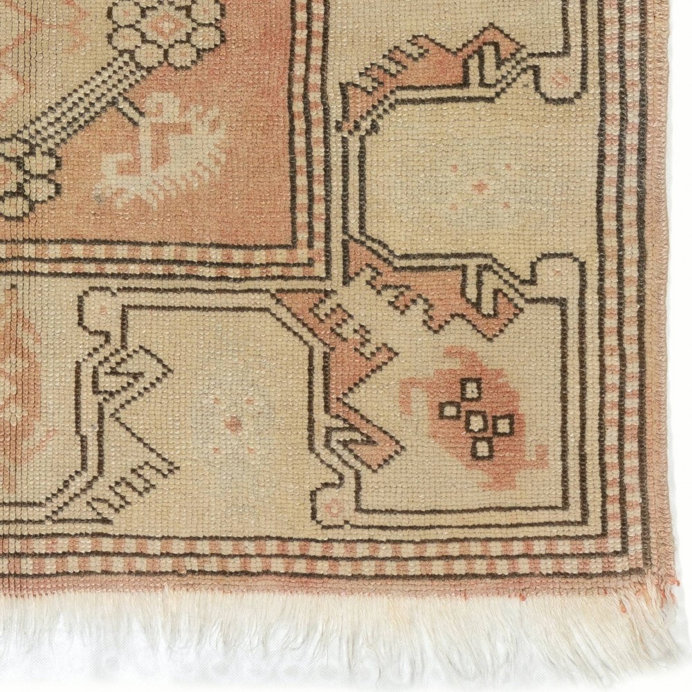 Vintage Milas Melas Rug, 100% Wool, Handmade Door Mat, Turkish Bath Mat