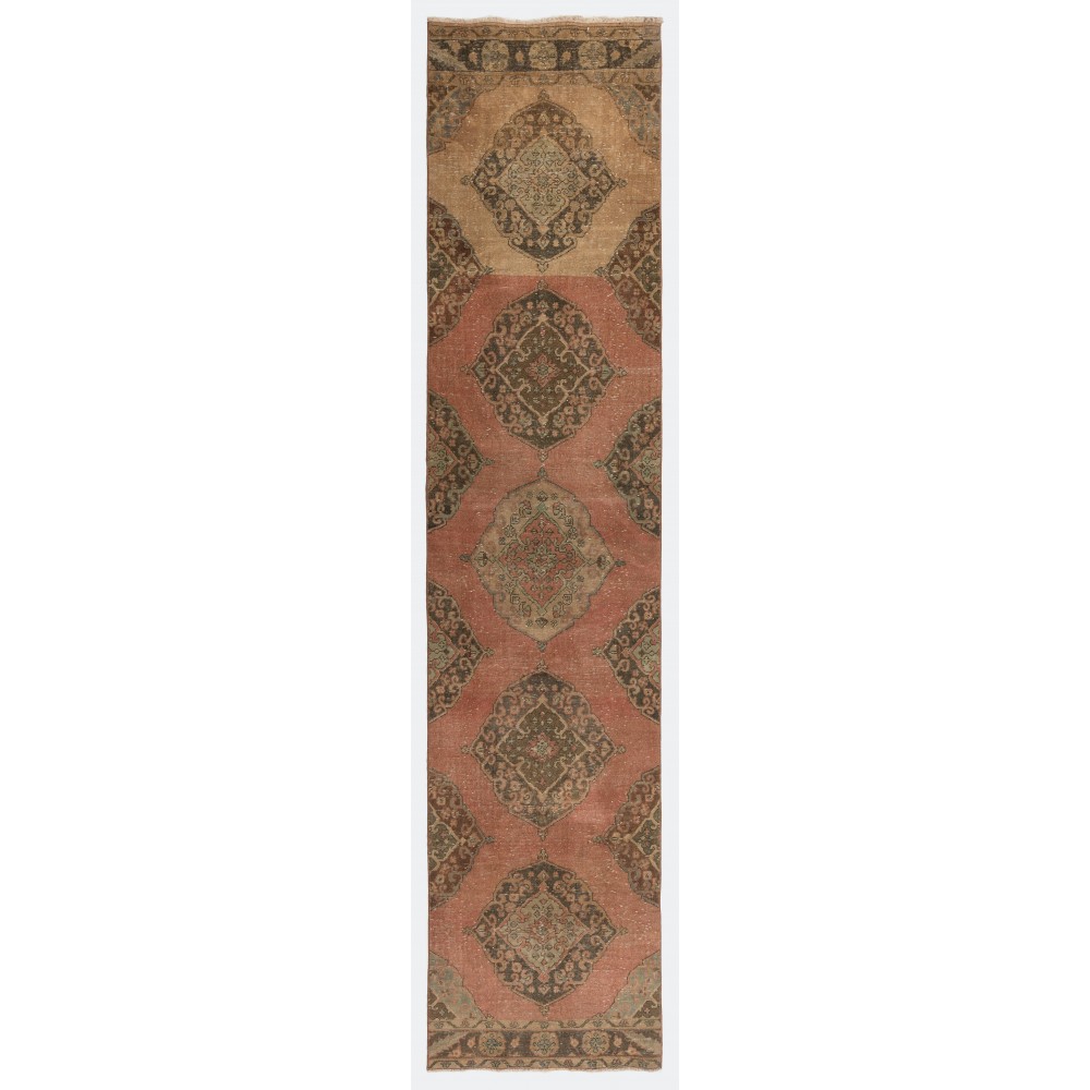 Handmade Vintage Turkish Village Runner Rug