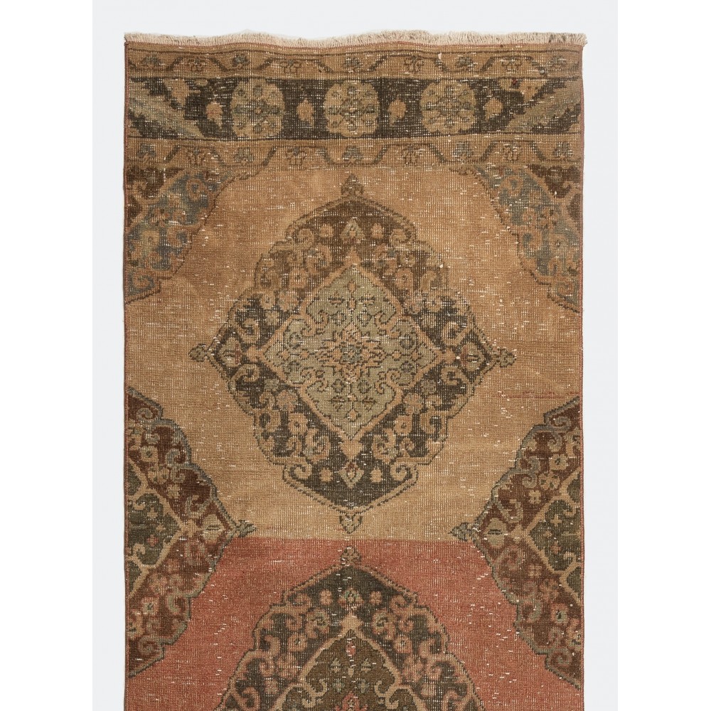Handmade Vintage Turkish Village Runner Rug