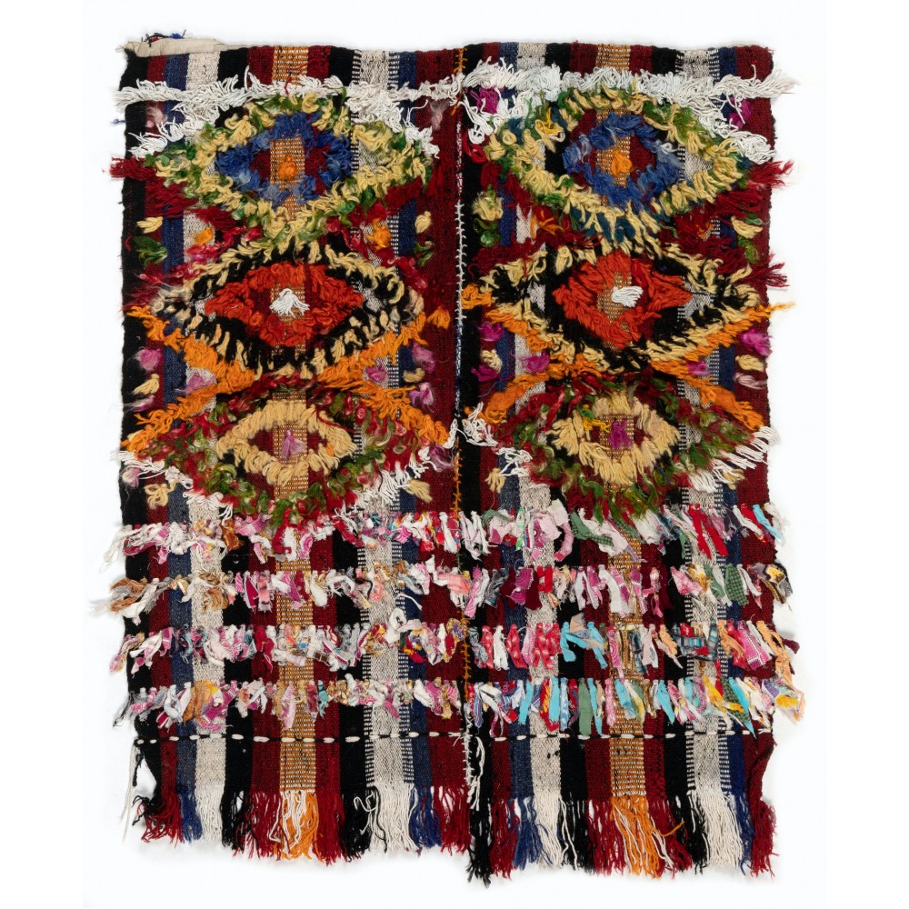 Colorful Hand-woven Vintage Central Anatolian Kilim, Wall Hanging