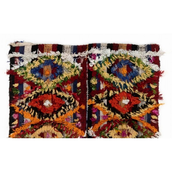 Colorful Hand-woven Vintage Central Anatolian Kilim, Wall Hanging