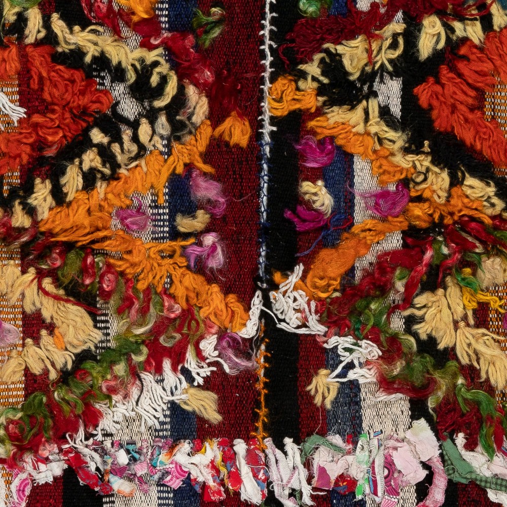 Colorful Hand-woven Vintage Central Anatolian Kilim, Wall Hanging