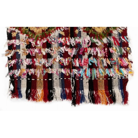 Colorful Hand-woven Vintage Central Anatolian Kilim, Wall Hanging