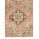 Vintage Handmade Turkish Narrow Hallway Runner in Faded Red & Beige