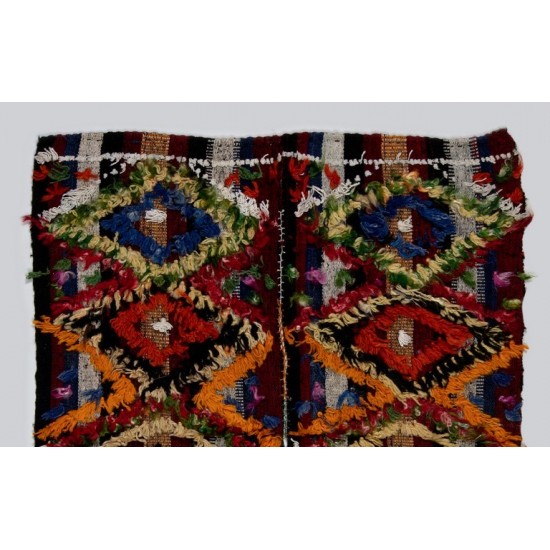 Colorful Handwoven Vintage Central Anatolian Kilim (Flat-weave), Wall Hanging