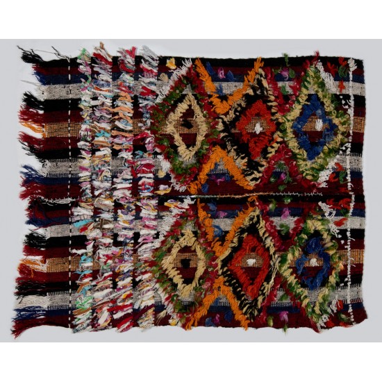 Colorful Handwoven Vintage Central Anatolian Kilim (Flat-weave), Wall Hanging