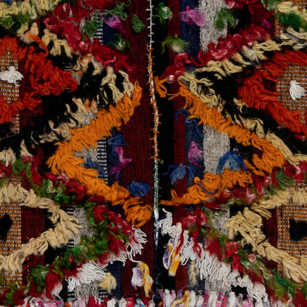 Colorful Handwoven Vintage Central Anatolian Kilim (Flat-weave), Wall Hanging