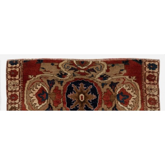 Handmade Turkish Wool Rug with Vintage Charm