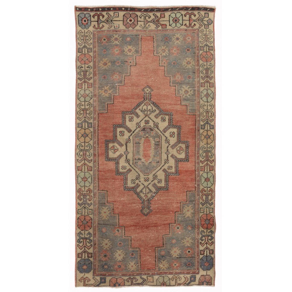 Vintage Tribal throw Rug, Soft Wool and Natural Colors, Turkish Carpet