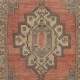 Vintage Turkish Tribal Throw Rug in Soft Wool and Natural Colors