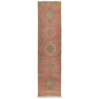 Vintage Oushak Runner Rug for Traditional, Rustic, Cottage style