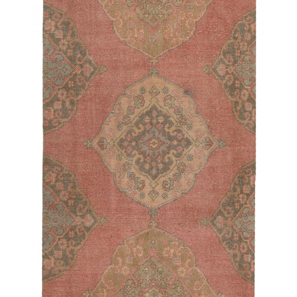 Vintage Oushak Runner Rug for Traditional, Rustic, Cottage style