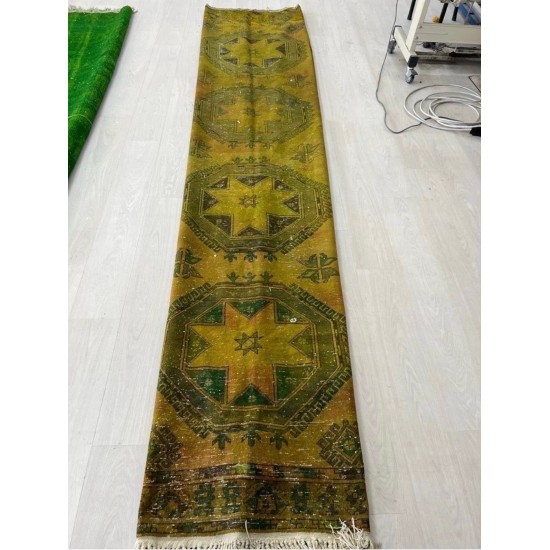 3 Pieces - Custom Vintage Handmade Anatolian Runner Rug 