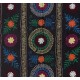 Decorative Silk and Cotton Suzani Wall Hanging in Black, Vintage Uzbek Embroidered Bedspread, Needlework Tapestry