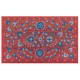 Vintage Wall Hanging, Red Uzbek Tapestry, Embroidered Silk Bed Cover, Unique Throw