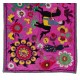 Silk Embroidery Pictorial Wall Hanging, Pink Vintage Tapestry, Boho Wall Decor