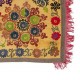 Suzani 1979s Tapestry, Silk Embroidered Wall Hanging, Yellow Bedspread, Vintage Throw