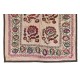 Central Asian Suzani Textile. Embroidered Cotton & Silk Bed Cover, Wall Hanging Central Asian Suzani Textile. Embroidered Cotton & Silk Bed Cover, Wall Hanging