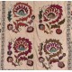Central Asian Suzani Textile. Embroidered Cotton & Silk Bed Cover, Wall Hanging Central Asian Suzani Textile. Embroidered Cotton & Silk Bed Cover, Wall Hanging