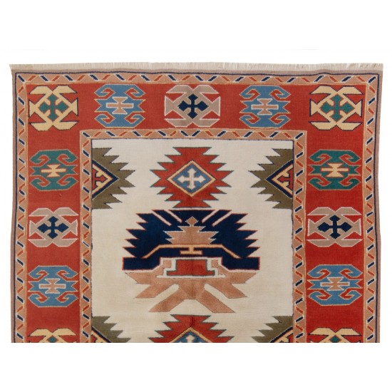 Hand-Knotted Vintage Turkish Wool Rug in Soft Colors, All Natural Dyes Hand-Knotted Vintage Turkish Wool Rug in Soft Colors, All Natural Dyes