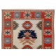 Hand-Knotted Turkish Wool Area Rug in Soft Colors, All Natural Dyes