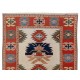 Hand-Knotted Vintage Turkish Wool Rug in Soft Colors, All Natural Dyes