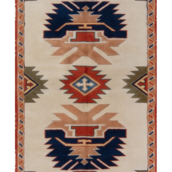 Hand-Knotted Vintage Turkish Wool Rug in Soft Colors, All Natural Dyes Hand-Knotted Vintage Turkish Wool Rug in Soft Colors, All Natural Dyes