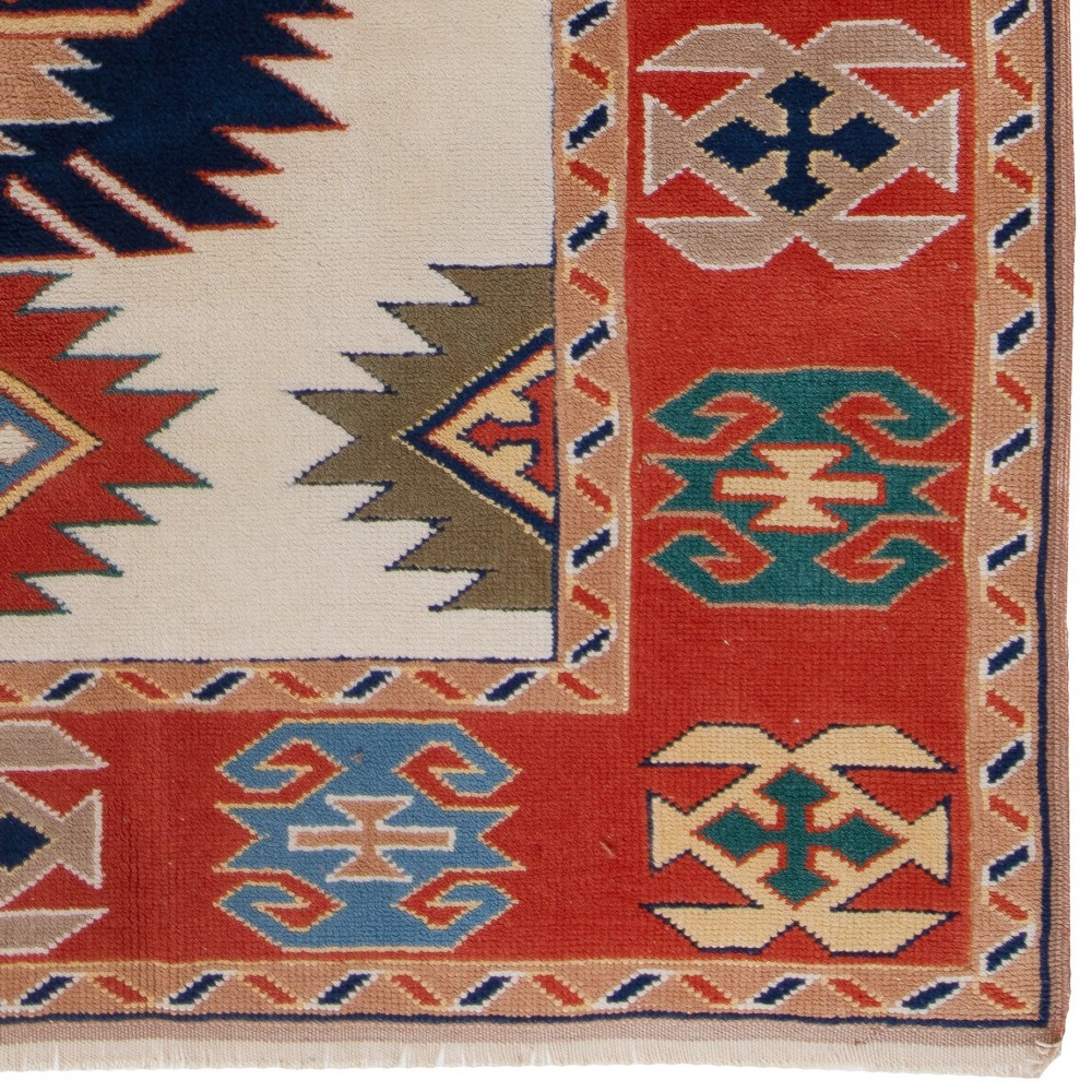 Vintage Hand-Knotted Turkish Wool Area Rug in Soft Colors, All Natural Dyes Vintage Hand-Knotted Turkish Wool Area Rug in Soft Colors, All Natural Dyes